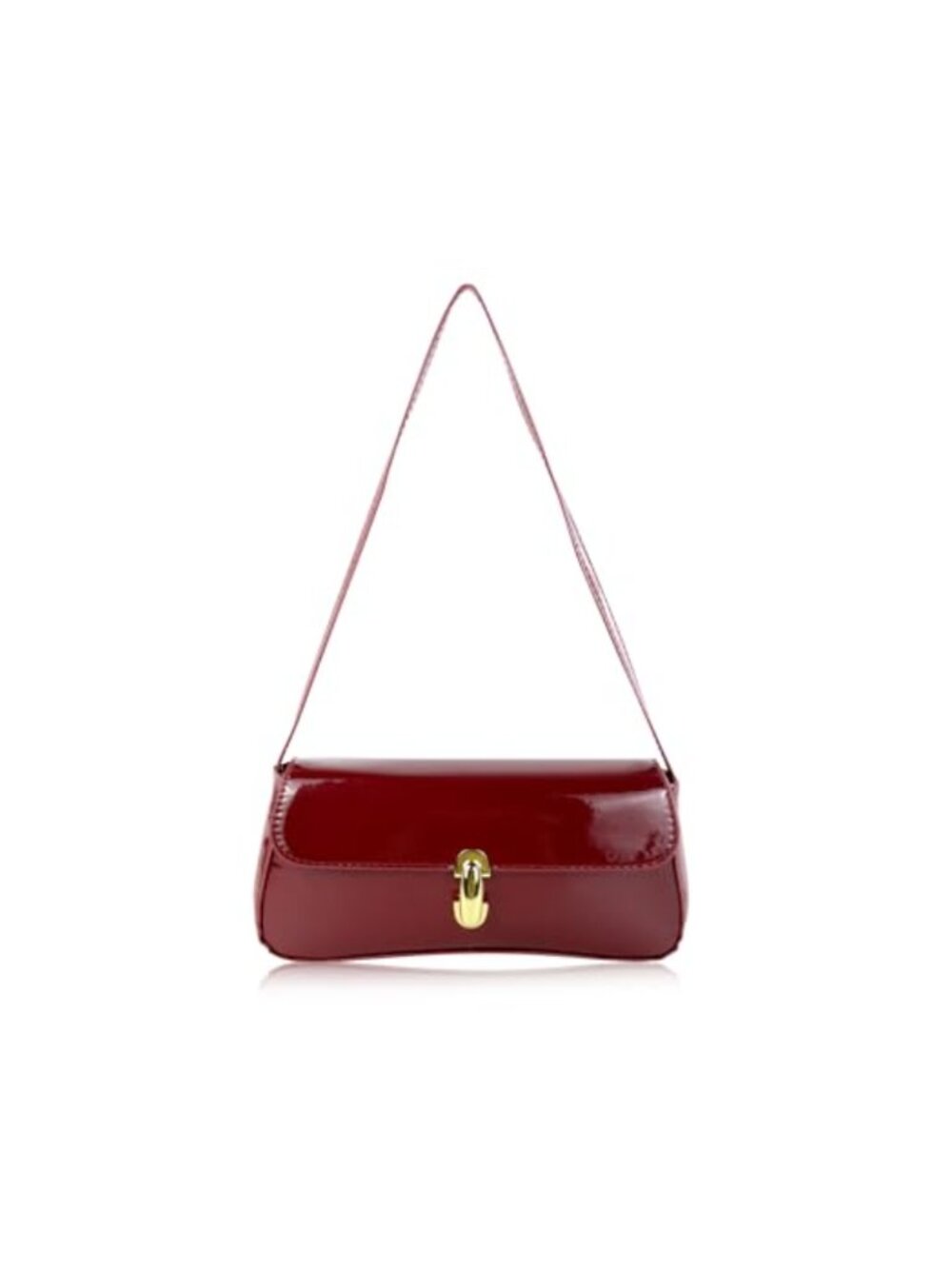 PU Leather Small Hobo Shoulder Bag Flap Clutch Purse